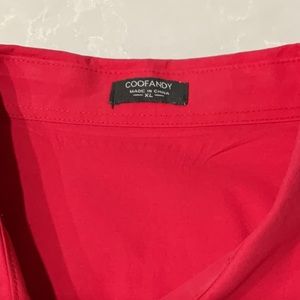 Coofandy men’s red western style button down shirt.